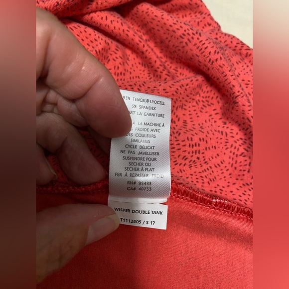 Toad & Co Wisper Double Tank Shirt Top, Size Large.  Peach with Black Design. - Picture 4 of 9